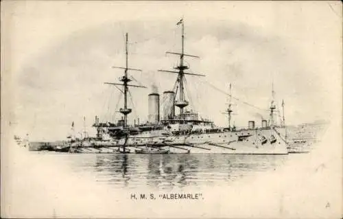 Ak Britisches Kriegsschiff, H.M.S. Albemarle