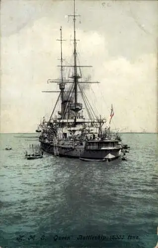 Ak Britisches Kriegsschiff, H.M.S. Queen