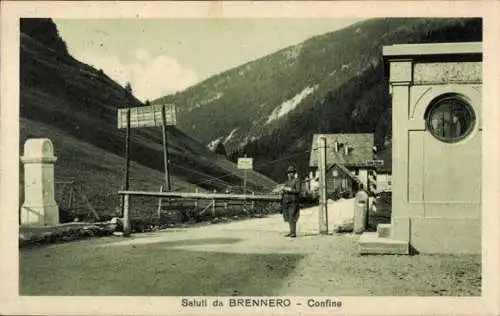 Ak Gossensaß Brenner Brennero Südtirol, Grenze