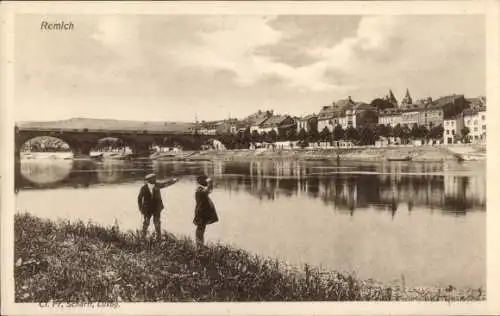 Ak Remich an der Mosel Luxemburg, Fluss, Brücke