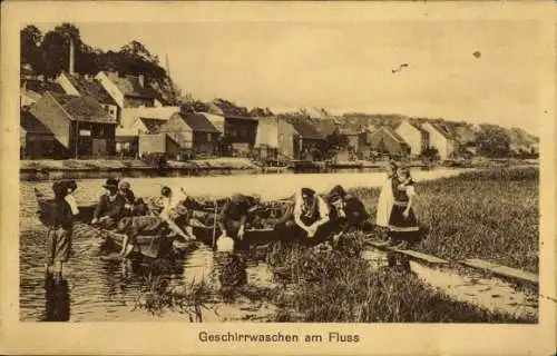 Ak Alt-Wandervogel, Bund für Jugendwanderungen, Geschirrwaschen am Fluss