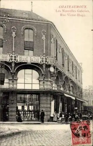 Ak Châteauroux Indre, Les Nouvelles Galeries, Rue Victor-Hugo