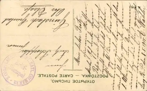 Künstler Ak Russland, Mann zu Pferde, Krieger, Gewehr