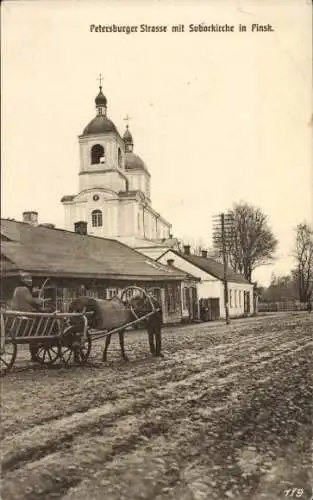 Ak Pinsk Weißrussland, Petersburger Straße, Soborkirche