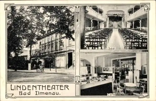 Ak Ilmenau in Thüringen, Lindentheater, Saal, Café