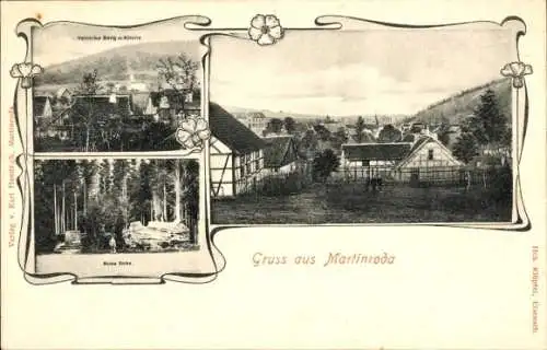 Ak Martinroda im Thüringer Wald, Burg, Ortsansichten