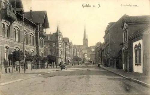 Ak Kahla in Thüringen, Bahnhofstraße