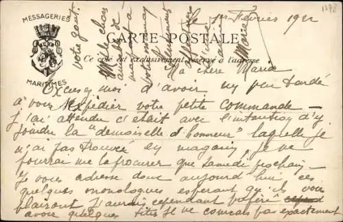 Ak Dampfer Le Memphis, Messageries Maritimes