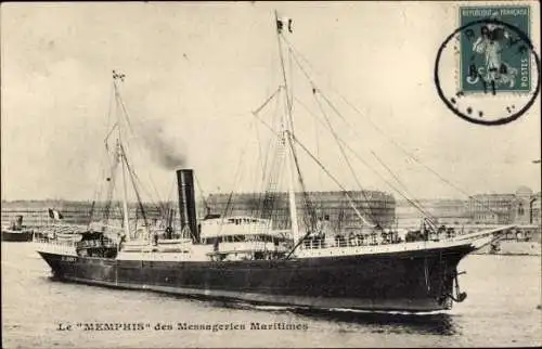 Ak Dampfer Memphis, Messageries Maritimes, MM