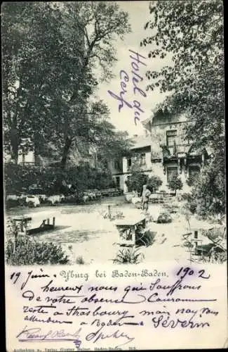 Ak Baden Baden am Schwarzwald, Yburg Ruine, Gasthaus