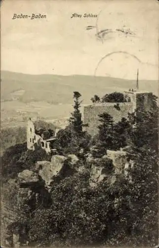 Ak Baden Baden am Schwarzwald, Ruine Altes Schloss