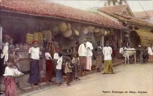Ak Ceylon Sri Lanka, Native Boutique oder Shop