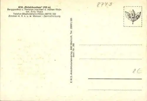 Ak Bischofsheim vor der Rhön Unterfranken, Rhönhäuschen