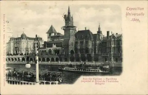 Ak Paris, Weltausstellung 1900, Rue des Nations, Kaiserliche und Königliche Pavillons von Österreich