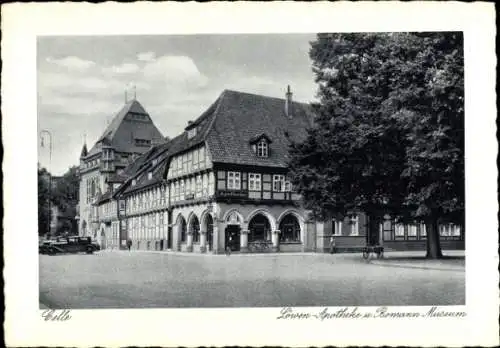 Ak Celle in Niedersachsen, Löwen-Apotheke, Bomann Museum