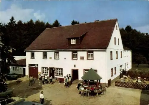 Ak Eschau im Spessart, Gasthaus Hundsrück, Terrasse