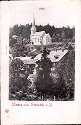 Ak Schierke Wernigerode im Harz, Kirche, Teilansicht