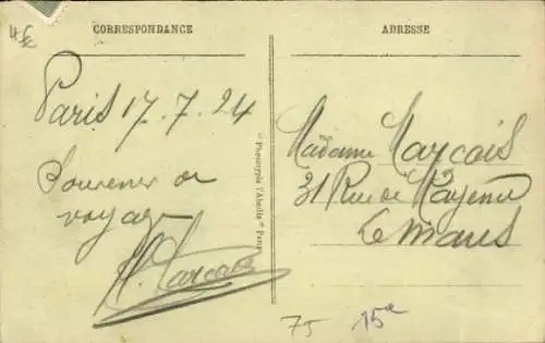 Ak Paris XV Vaugirard, Gare Montparnasse, Straßenbahn