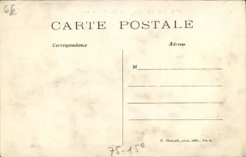 Ak Paris XV Vaugirard, Gare Montparnasse, Straßenbahn