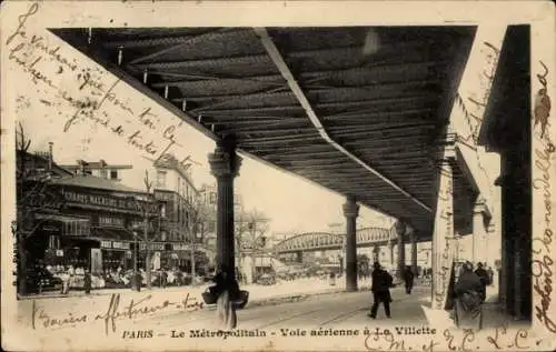 Ak Paris XIX, Boulevard de la Villette, Metropolitan