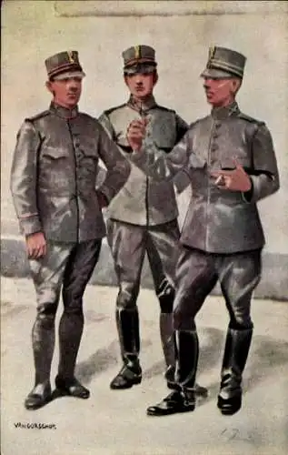 Künstler Ak van Oorschot, Niederländische Soldaten, Feldartillerie, Artillerie