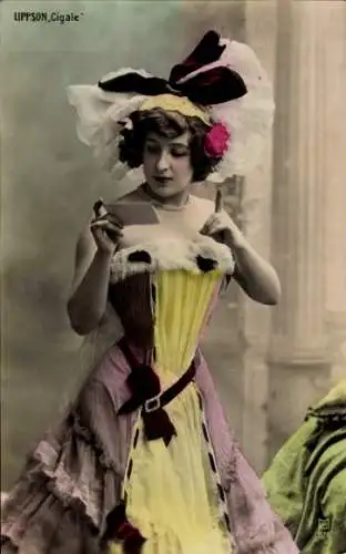 Ak Portrait einer jungen Frau, Hut, Uppson, Schauspielerin?