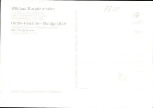 Ak Burgbernheim Mittelfranken Bayern, Wildbad, Hotel Waldgasthof, Fachwerkhaus