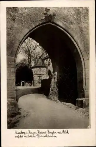 Ak Friedberg in Hessen, hinteres Burgtor, Pförtnerhäuschen