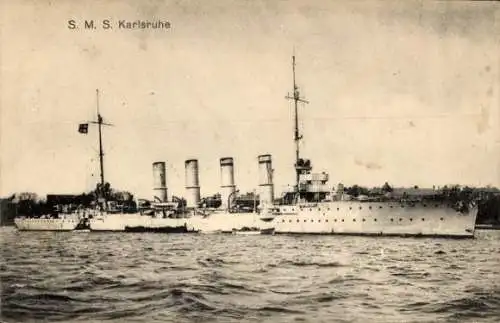 Ak Deutsches Kriegsschiff, SMS Karlsruhe, Kaiserliche Marine