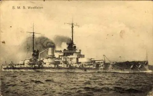 Ak Deutsches Kriegsschiff, SMS Westfalen, Kaiserliche Marine