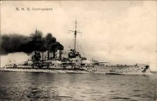 Ak Deutsches Kriegsschiff SMS Ostfriesland, Kaiserliche Marine