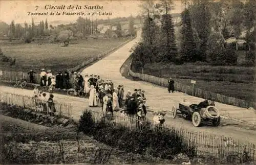 Ak Circuit de la Sarthe, Tournant de la Passerelle
