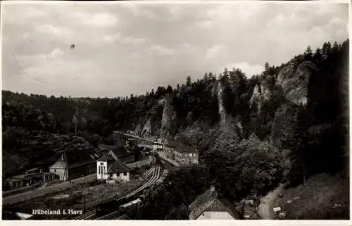 Ak Rübeland Oberharz am Brocken, Teilansicht, Bahnstrecke