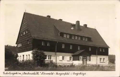 Foto Ak Zinnwald Georgenfeld Altenberg im Erzgebirge, Erholungsheim Barbarahütte