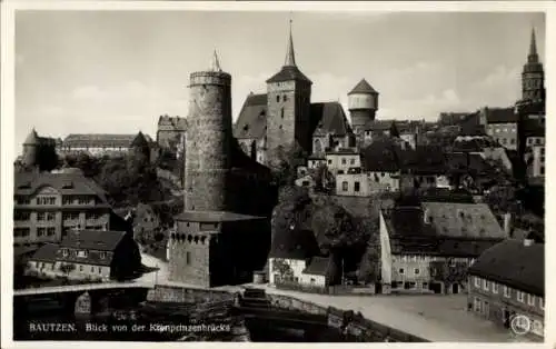 Ak Bautzen in der Oberlausitz, Blick von der Kronprinzenbrücke