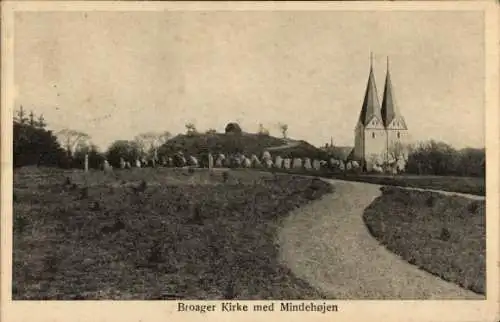 Ak Broager Dänemark, Kirche, Mindehojen