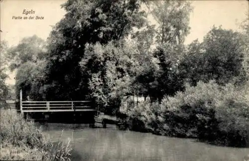 Ak Egeln im Salzlandkreis, Bode, Brücke