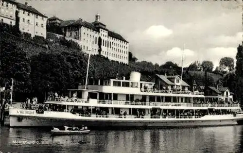 Ak Meersburg am Bodensee, Salondampfer Karlsruhe II, Schloss