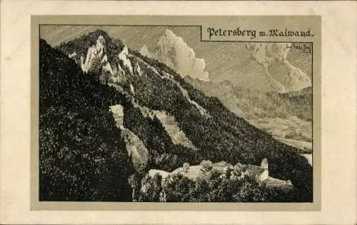 Künstler Ak Felle, Eugen, Flintsbach am Inn Oberbayern, Petersberg, Maiwand