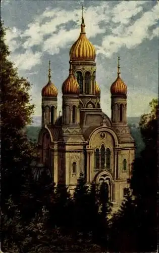 Künstler Ak Hoffmann, H., Wiesbaden in Hessen, Russisch Griechische Kapelle