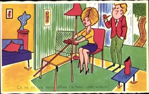 Ak Ca va, nous allons l'acheter cette voiture, Frau lernt Auto fahren