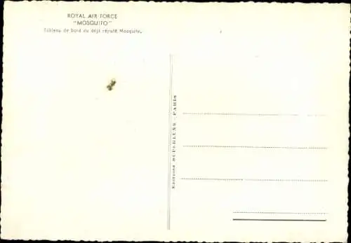 Ak Britisches Militärflugzeug Mosquito, Innenansicht