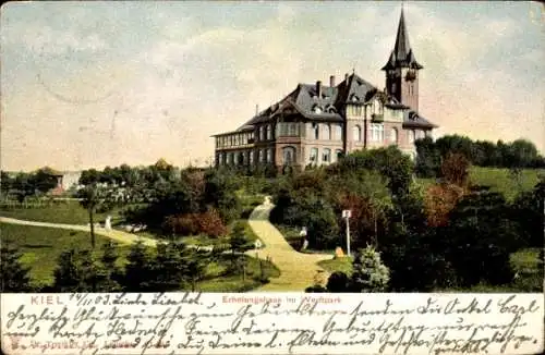 Ak Kiel, Erholungshaus im Werftpark