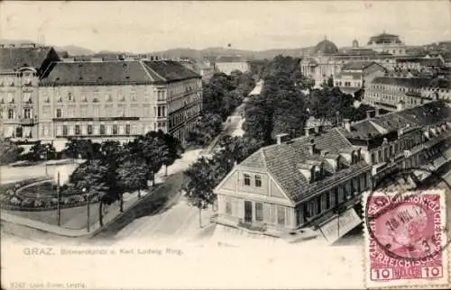 Ak Graz Steiermark, Bismarckplatz, Karl Ludwig Ring