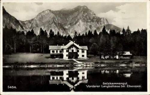 Ak Salzkammergut Oberösterreich, Langbathsee, Vorderer Teil bei Ebensee