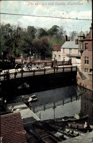 Ak Tonbridge Kent England, Tonbridge Castle, Brücke