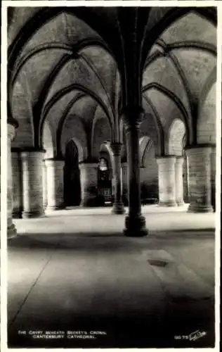 Ak Canterbury Kent England, Kathedrale, die Krypta