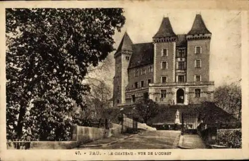 Ak Pau Pyrénées-Atlantiques, Schloss, Vue de l'Ouest
