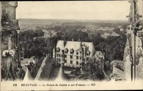 Ak Beauvais Oise, Justizpalast, Vogelperspektive