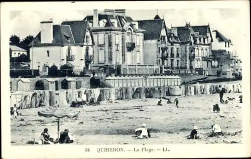 Ak Quiberon Morbihan, Strand